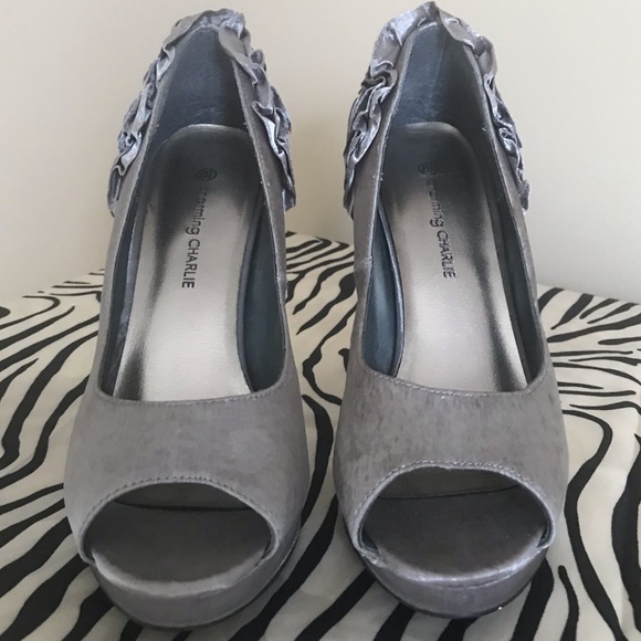 Charming Charlie Peeptoe Ruffled Heels - Picture 2 of 8